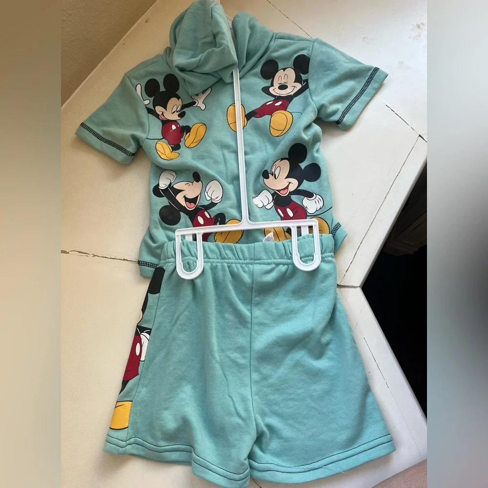 Disney Mickey Mouse Kids Shorts Set - Aqua